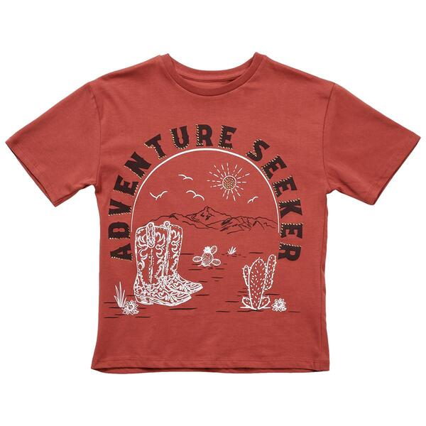 Girls &#40;7-16&#41; Jessica Simpson Oversized Adventure Tee - Rose Brown - image 