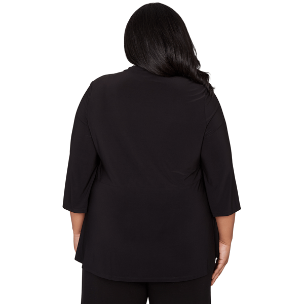 Plus Size Alfred Dunner Seville Geometric Two In One Blouse