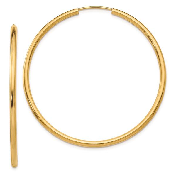 Gold Classics&#40;tm&#41; 41mm. 14k Polished Endless Hoop Earrings - image 