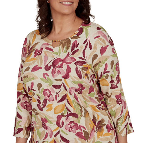 Plus Size Alfred Dunner Union Square Floral Painterly Blouse