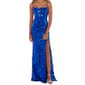 Juniors Crystal Doll Floral Sequin Lace Up Back Sheath Dress - image 3