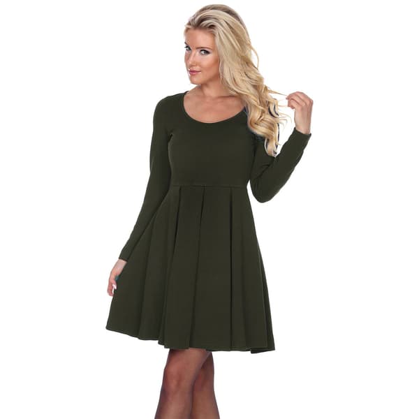Womens White Mark Jenara Solid Fit & Flare Dress - image 