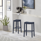 HH2 Home Fiddler Navy Backless Bar Height Stool with Saddle Seat - image 1