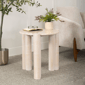 9th & Pike® Traditional Cream Teak Wood Accent Table - image 2