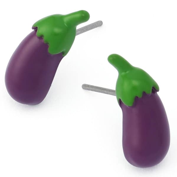 Betsey Johnson Hothouse Bloom Eggplant Stud Earrings