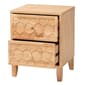Baxton Studio Hosea Japandi Carved Honeycomb 2-Drawer Nightstand - image 3