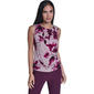 Petites Calvin Klein Sleeveless Pleated Front Floral Print Top - image 1