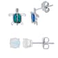 Gemstone Classics(tm) Opal Solitaire Turtle Stud Earring Set - image 1