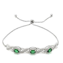 Gemstone by Gianni Argento Lab Emerald XO Adjustable Bracelet