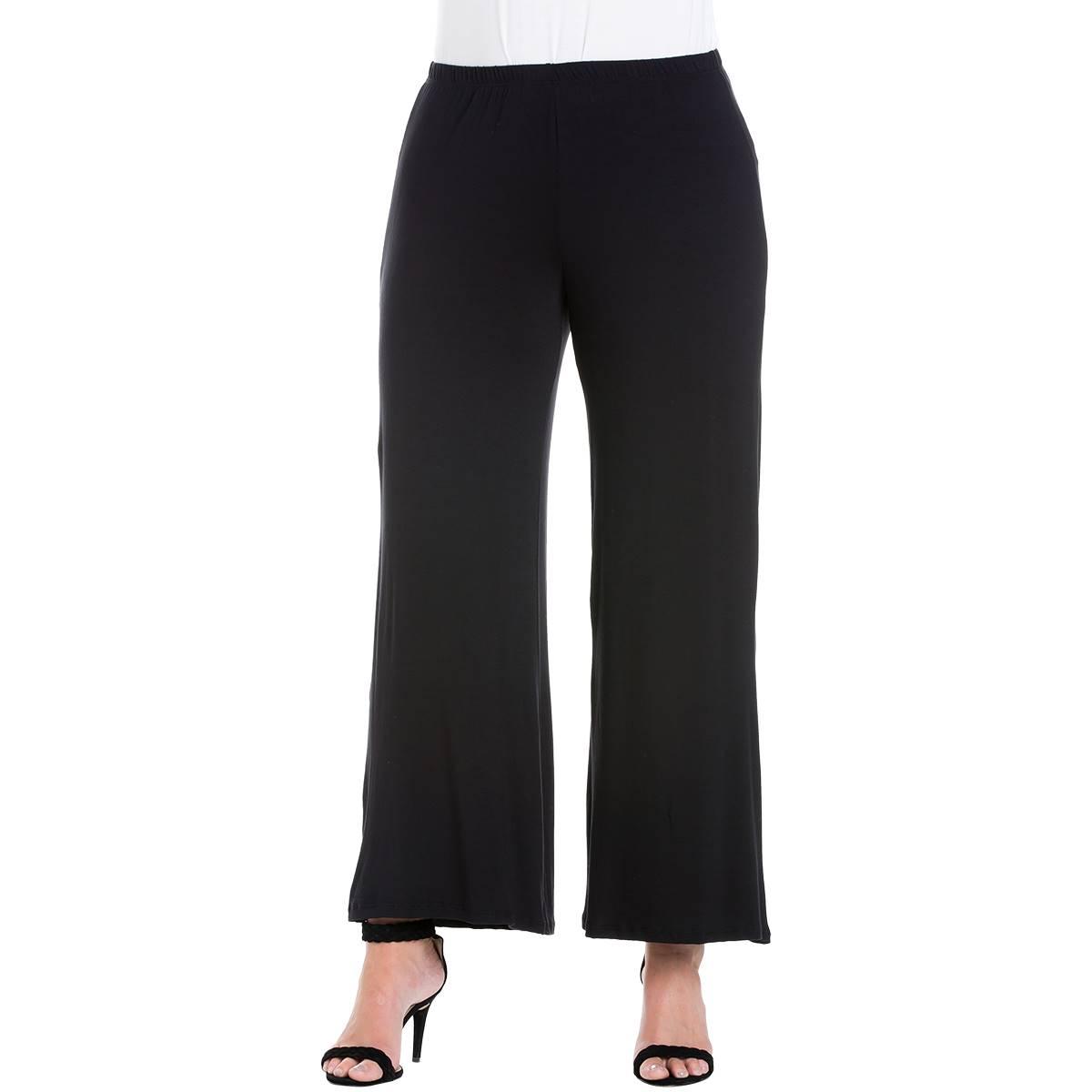 Plus Size 24/7 Comfort Apparel Wide Leg Palazzo Pants