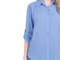 Petite NY Collection 3/4 Roll Tab Sleeve Woven Button Down Blouse - image 4