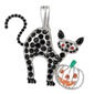 Wearable Art Silver-Tone Black Cat & Pumpkin Enhancer Pendant - image 1