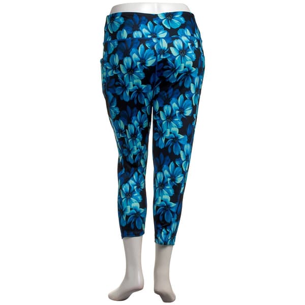 Plus Size Starting Point® Print Capri Leggings - Midnight Blue
