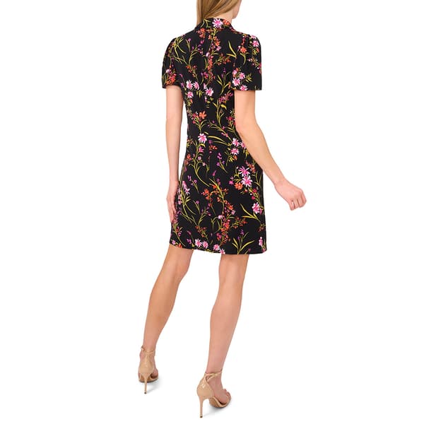 Womens Cece Flutter Sleeve Collar Floral Shift Dress