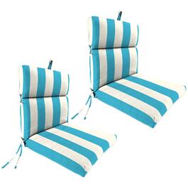 Jordan Stripe Cabana Turquoise Outdoor Chair Cushions - Set Of 2