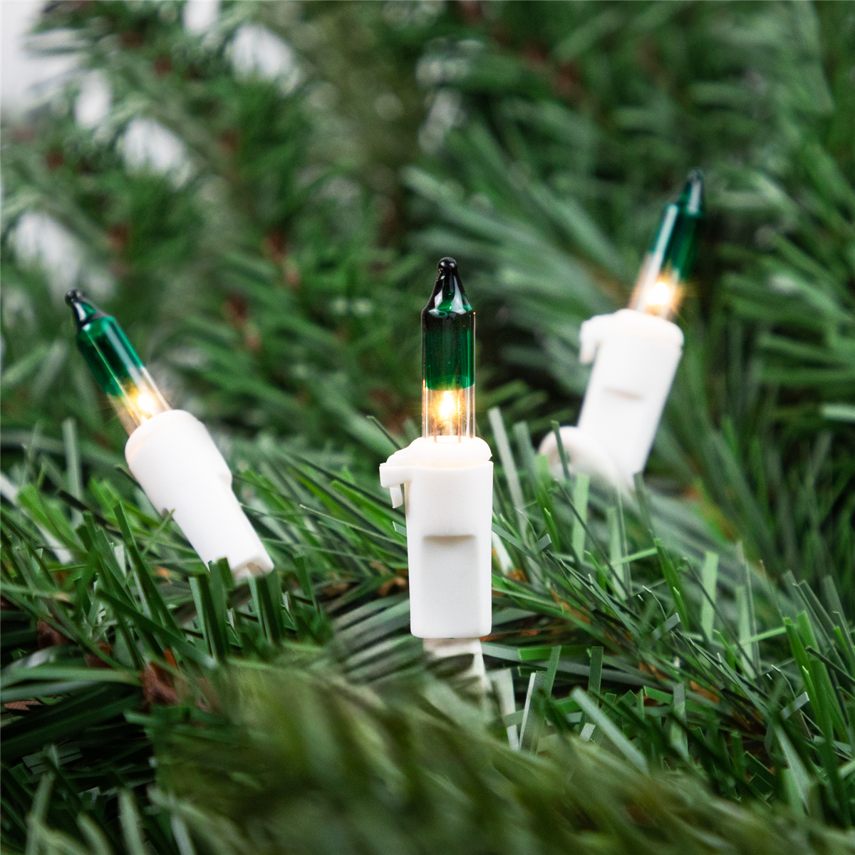Northlight 10ft. Clear with Green Tip Mini Christmas Light Set