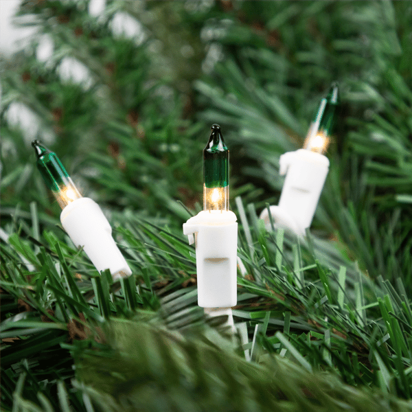 Northlight 10ft. Clear with Green Tip Mini Christmas Light Set