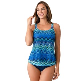 Women's Del Raya Asymmetrical 3-Tier Mesh Tankini Top