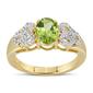 Forever New Oval Peridot & White Topaz August Birthstone Ring - image 1
