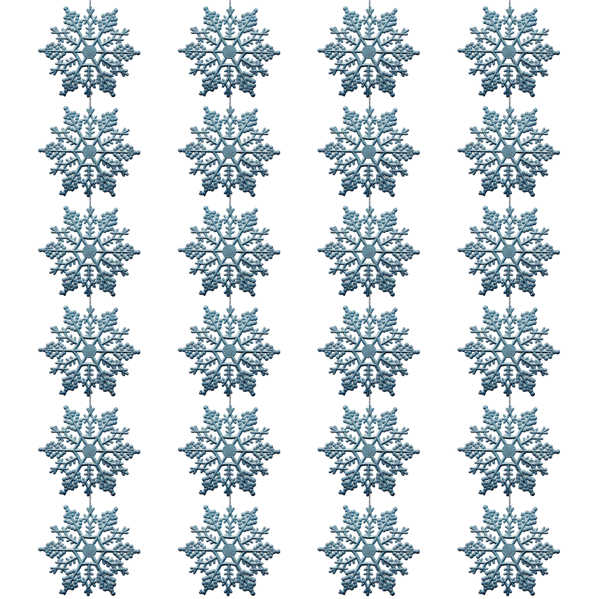 Northlight 24ct. Turquoise Glitter Snowflake Christmas Ornaments