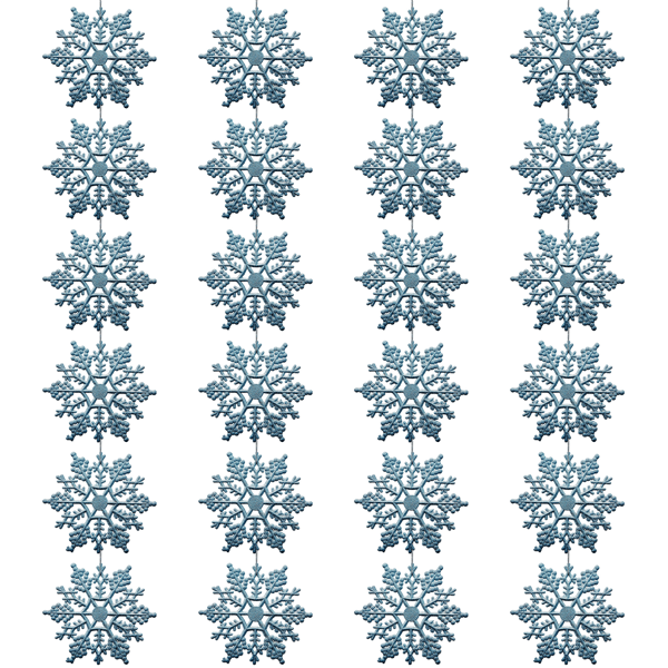 Northlight 24ct. Turquoise Glitter Snowflake Christmas Ornaments