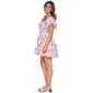 Juniors No Comment Balloon Sleeve Cross Hatch Rose A-Line Dress - image 4