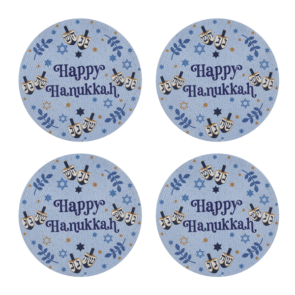 Avanti Happy Hanukkah Round Placemats - Set of 4 - image 