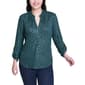 Womens NY Collection Polka Dots Roll Tab Sleeve Blouse - image 1