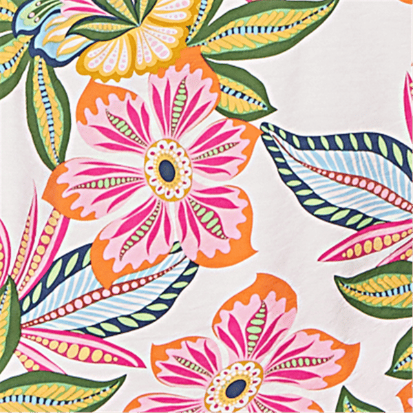 Plus Size Ruby Rd. Hothouse Florals Short Sleeve Tropical Blouse