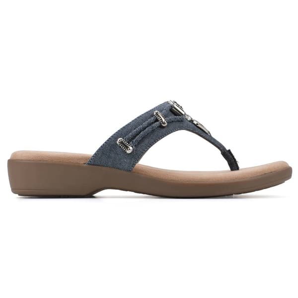 Womens Cliffs by White Mountain Bailee Denim Flip Flops