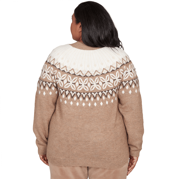 Plus Size Alfred Dunner Sunset Ridge Nordic Fair Isle Sweater