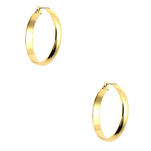 Anne Klein Gold-Tone Wide Hoop Pierced Earrings - image 
