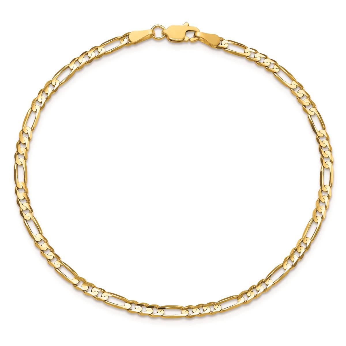 Gold Classics(tm) 3mm. 14k Concave Open Figaro Chain Bracelet