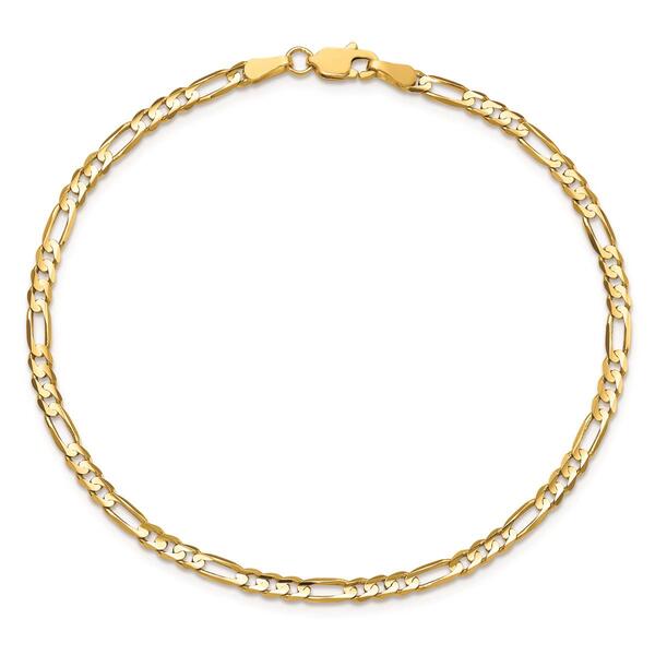 Mens Gold Classics&#40;tm&#41; 3mm. 14k Concave Open Figaro Chain Bracelet - image 
