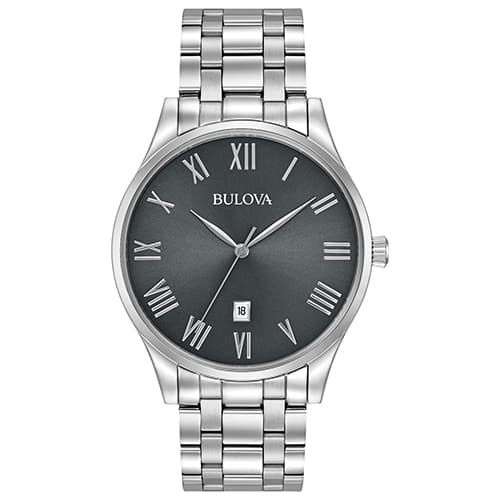 Mens Bulova Classic Gunmetal Dial Watch - 96B261