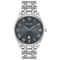 Mens Bulova Classic Gunmetal Dial Watch - 96B261