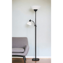 HomeRoots 71in. Two Light Torchiere Floor Lamp