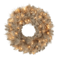 Puleo International 24in. Pre-Lit Warm White Lights Tan Wreath - image 1