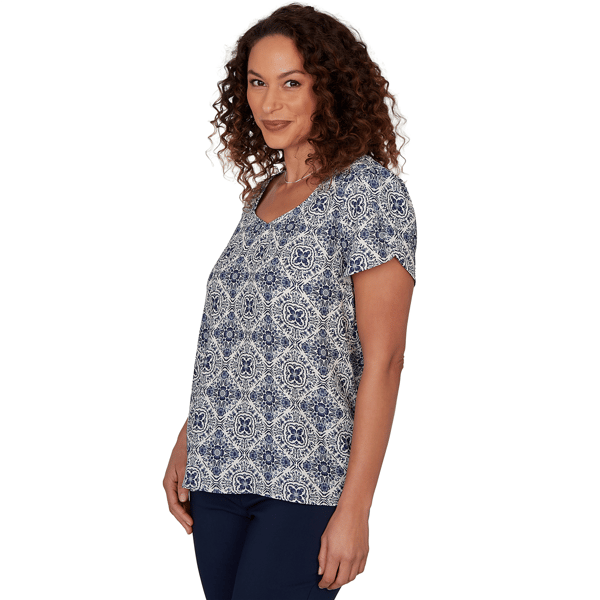 Petite Emaline Summer In The City Short Tulip Sleeve Blouse