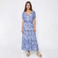 Womens Absolutely Famous Short Sleeve V Neck Floral Maxi Dress - image 1