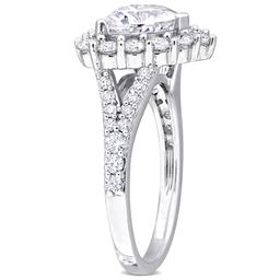 Sterling Silver 3ctw. White Moissanite Heart-Shaped Ring