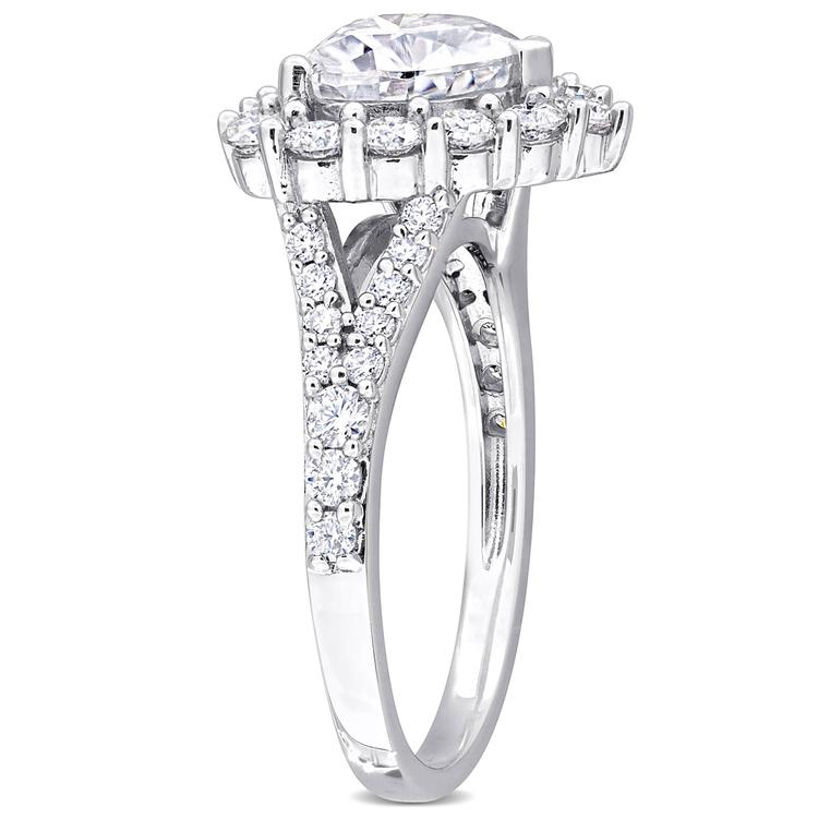 Sterling Silver 3ctw. White Moissanite Heart-Shaped Ring