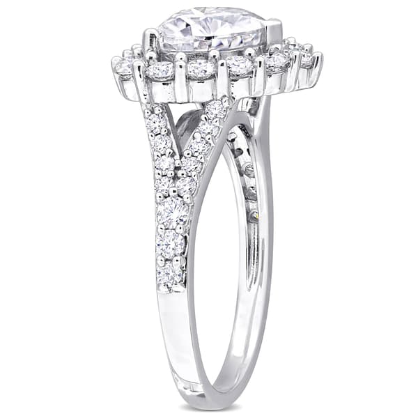 Sterling Silver 3ctw. White Moissanite Heart-Shaped Ring