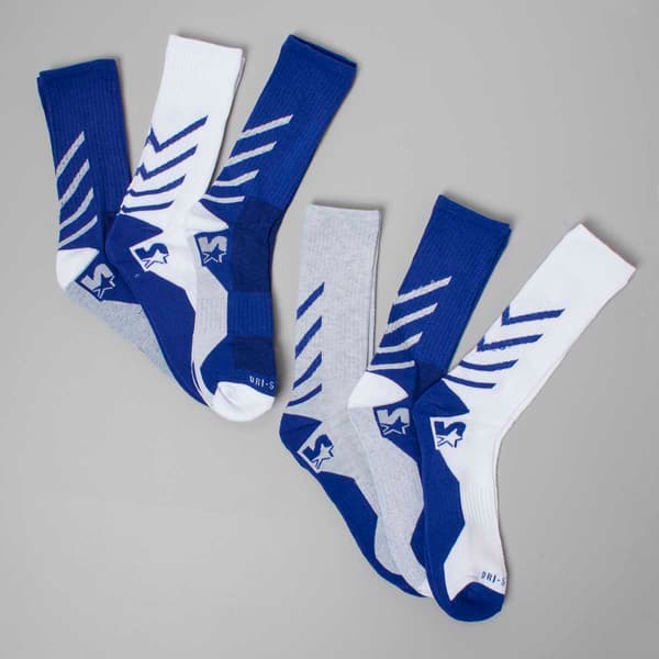 Mens Starter&#40;R&#41; 6pk Athletic Stadium Crew Socks - Navy - image 