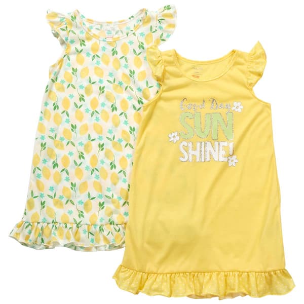 Girls &#40;4-6x&#41; Rene Rofe&#40;R&#41; 2pk. Sunshine Nightgowns - image 