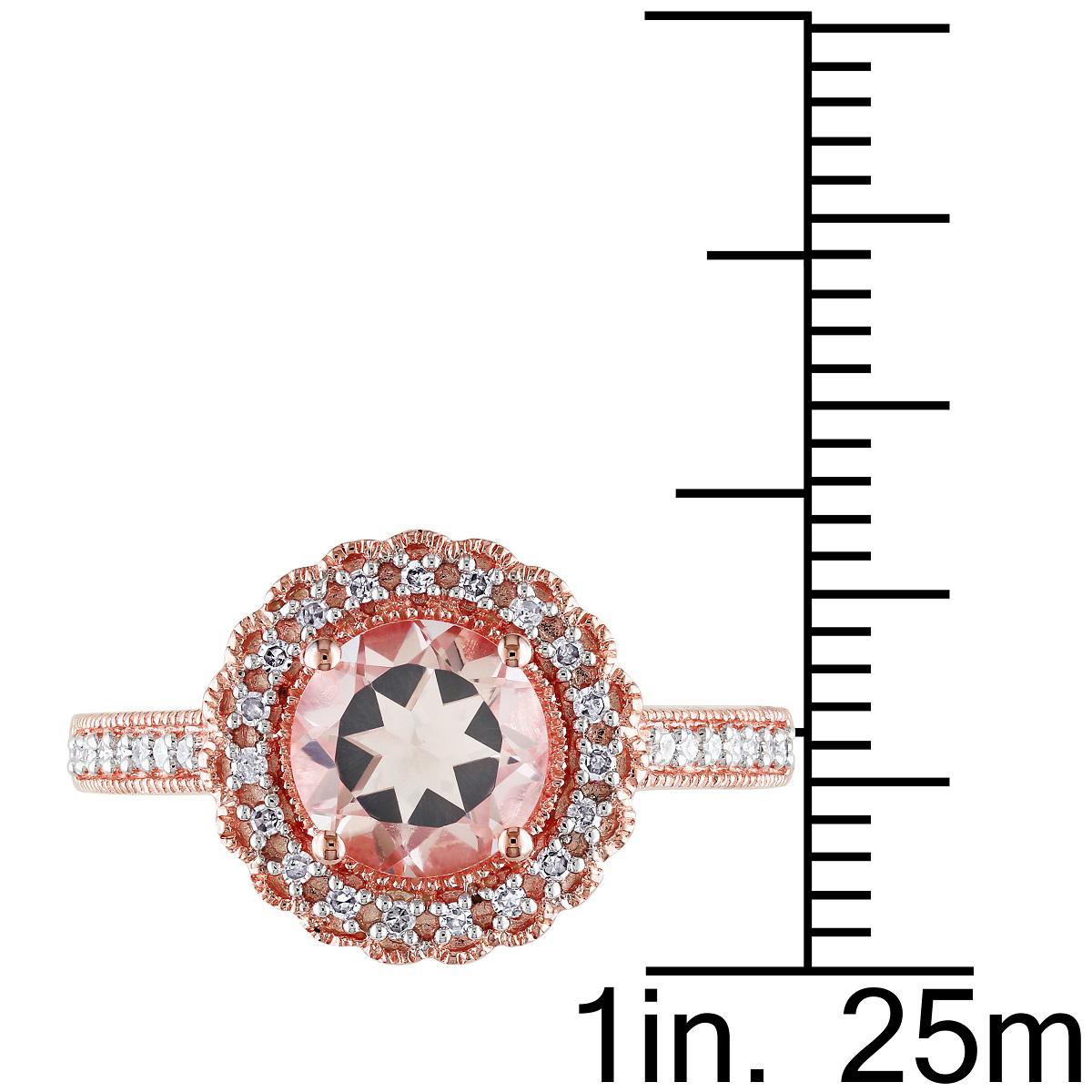 Gemstone Classics™ Silver Halo Morganite & Diamond Ring