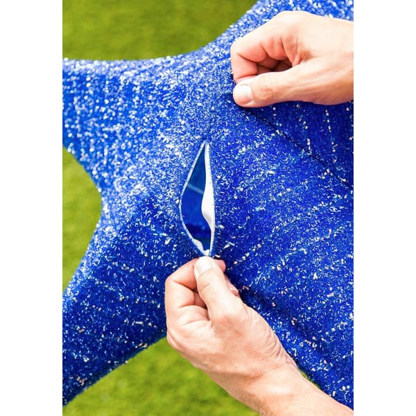 Evergreen Large Lighted Blue Fabric Star