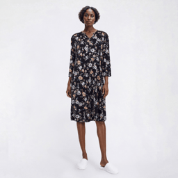 Womens Rene Rofe(R) 3/4 Sleeve Floral Henley Nightgown