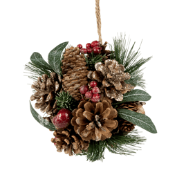 Northlight Mixed Foliage Frosted Christmas Ball Ornament