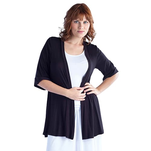 Womens 24/7 Comfort Apparel Elbow Sleeve Cardigan - image 